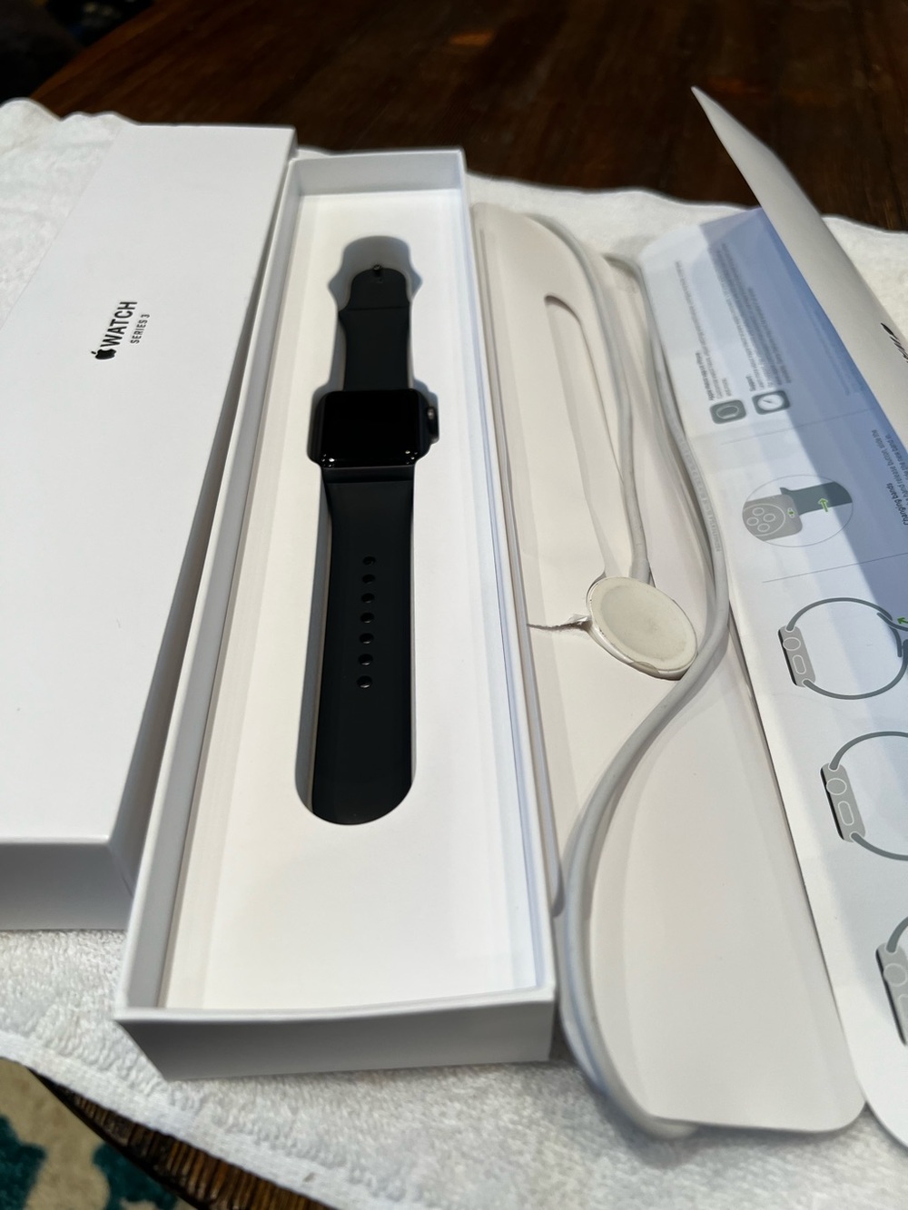 Apple Black Smartwatch with Black Silicone Band 38mm